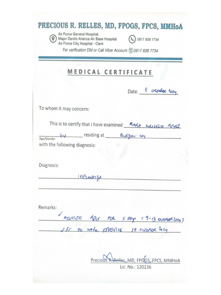 Precious R. Relles, MD, Fpogs, FPCS, Mimhoa | PDF