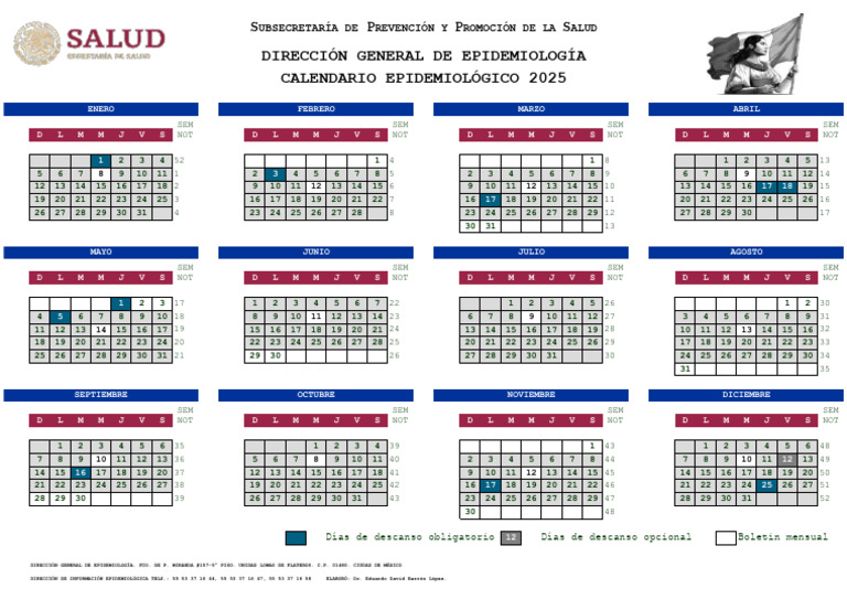 Calendario epidemiologico 2025 pdf