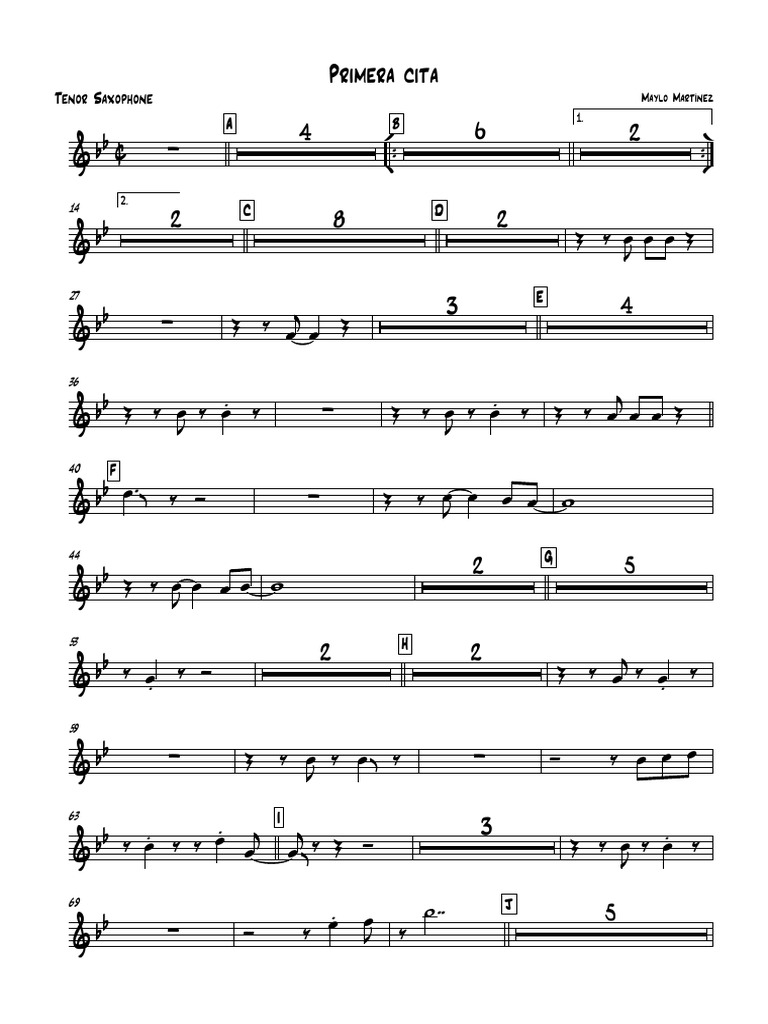Maylo Martinez - Primera Cita - Tenor Saxophone | PDF