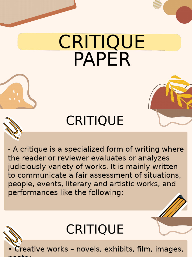 Critique Paper | PDF | Liberal Arts Education | Human Communication