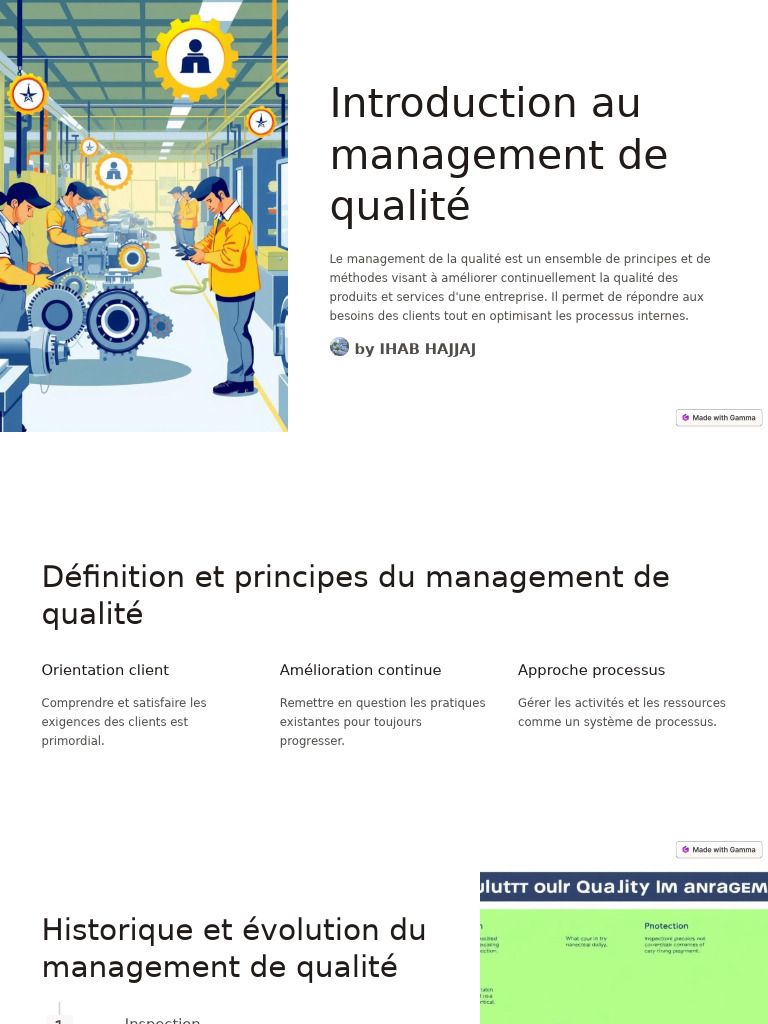 Introduction au management de la qualité | PDF | Management de la ...
