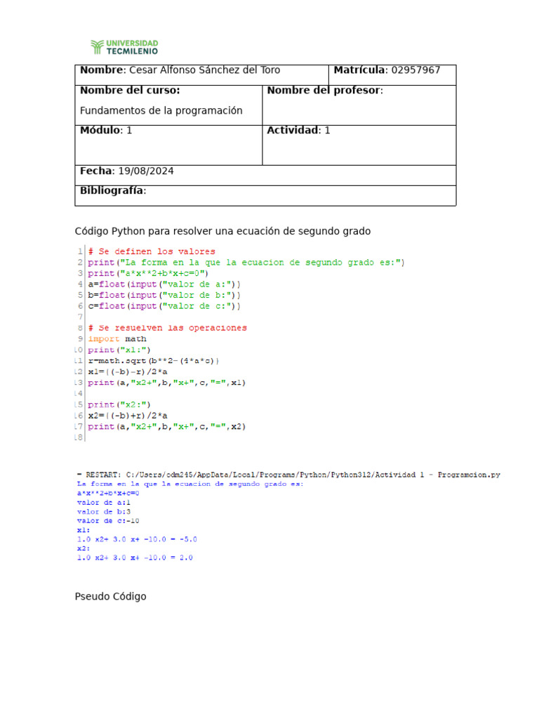 Actividad 1 - Programacion | PDF