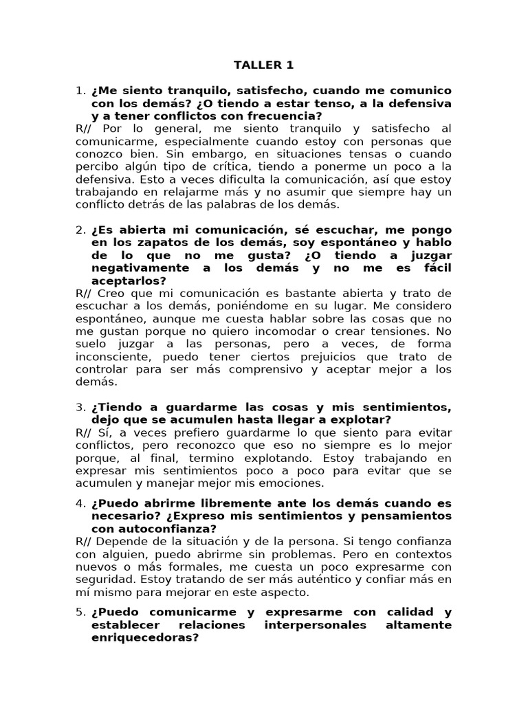Taller 1 Psicología de La Comunicación | PDF | Comunicación | Sicología