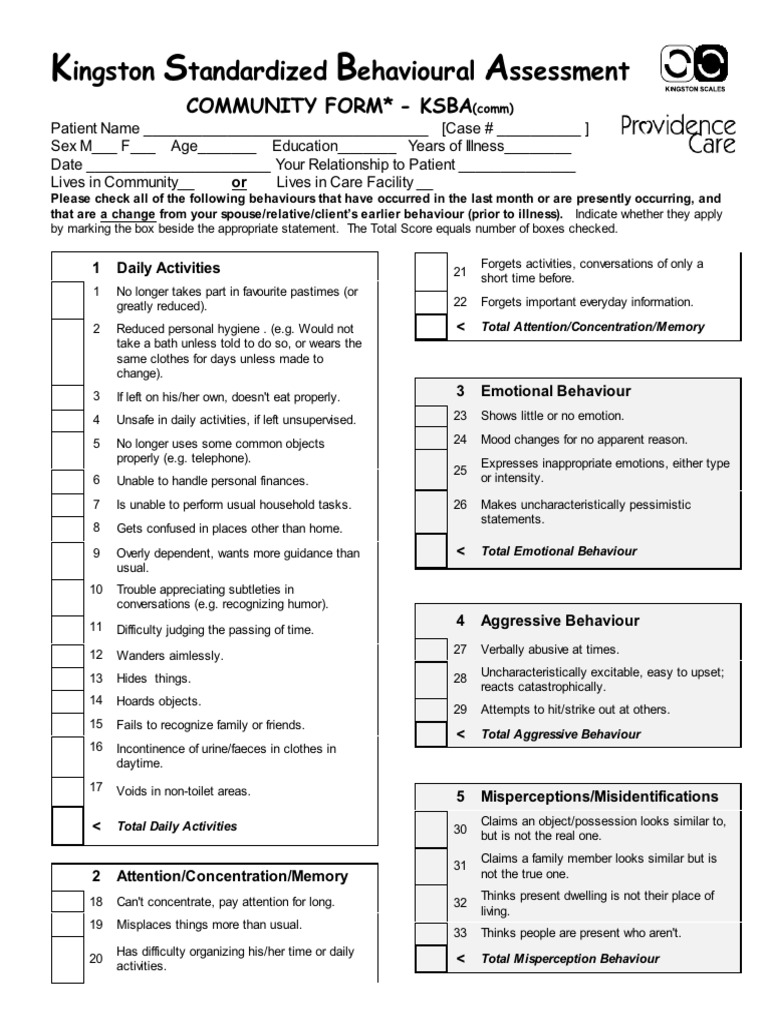 KSBAcomm Assessment Form | PDF | Health Care | Medicine