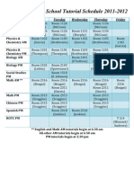 CHS Before and After School Tutorial Schedule 2011-2012