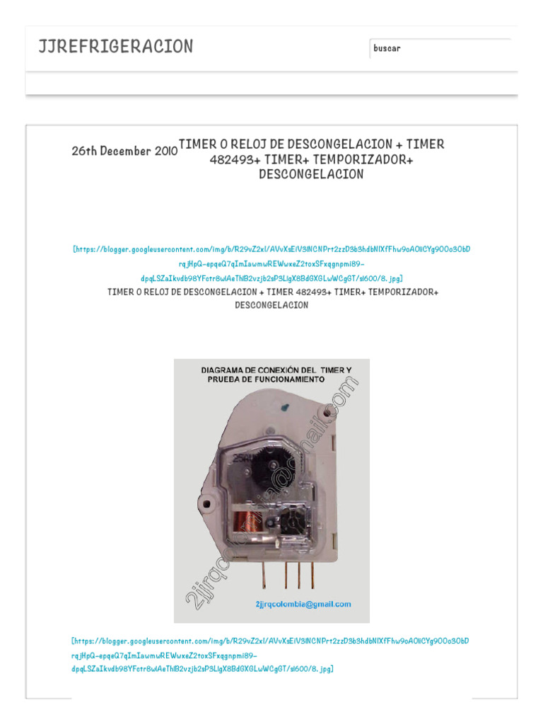 Jjrefrigeracion_ Timer o Reloj de Descongelacion + Timer 482493+ Timer+ ...