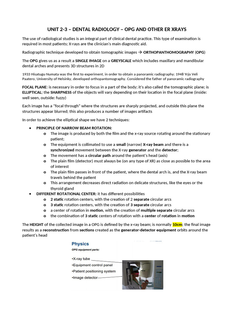 Unit 2-3 - Dental Radiology | PDF | Human Tooth | Radiography
