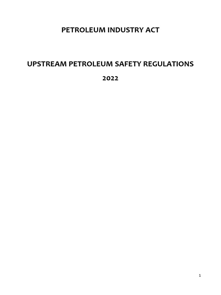 Upstream Oil and Gas Safety Regulations | PDF | Safety | Occupational ...