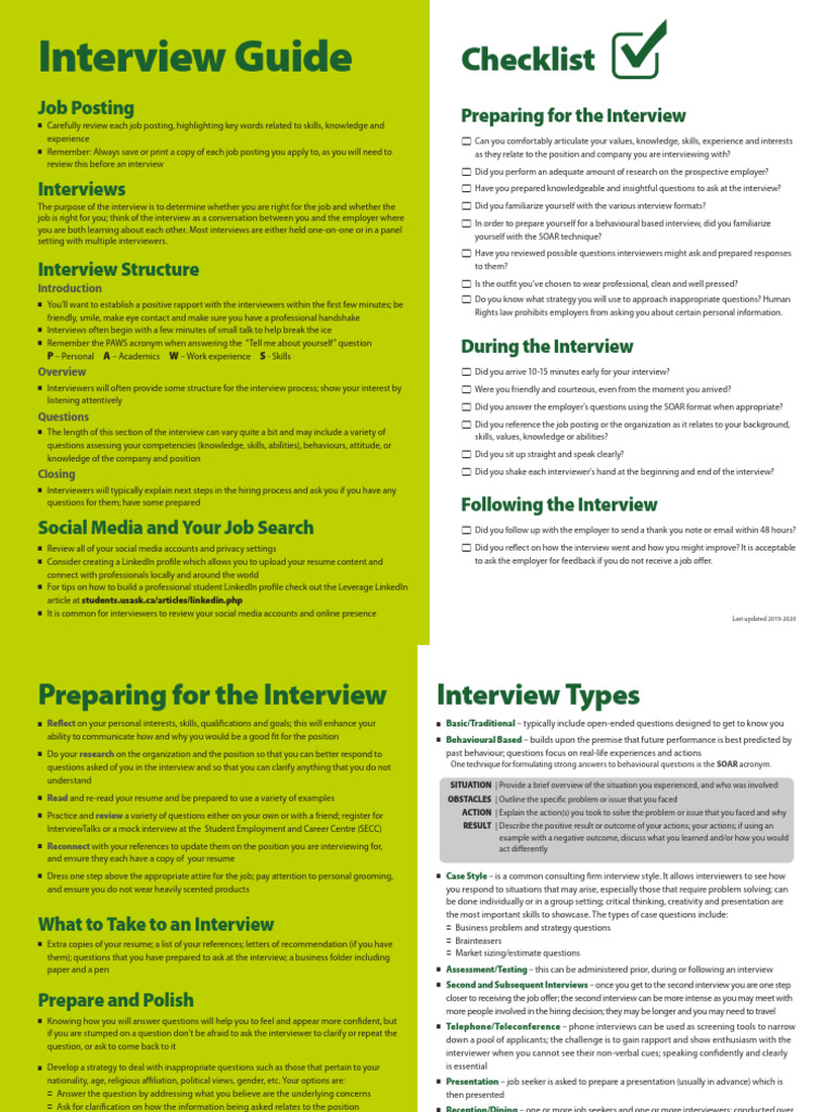 interview-guide-2020 | PDF | Communication | Linked In