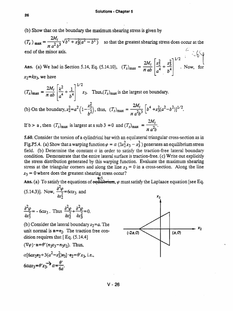 Sanswer To Selected Problems in CH 5 and 8 | PDF | Stress (Mechanics ...