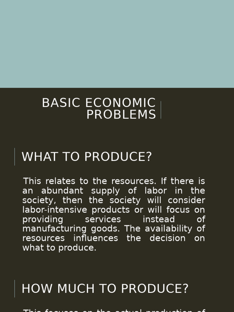 Basic Economic Problems | PDF | Economics | Labour Economics