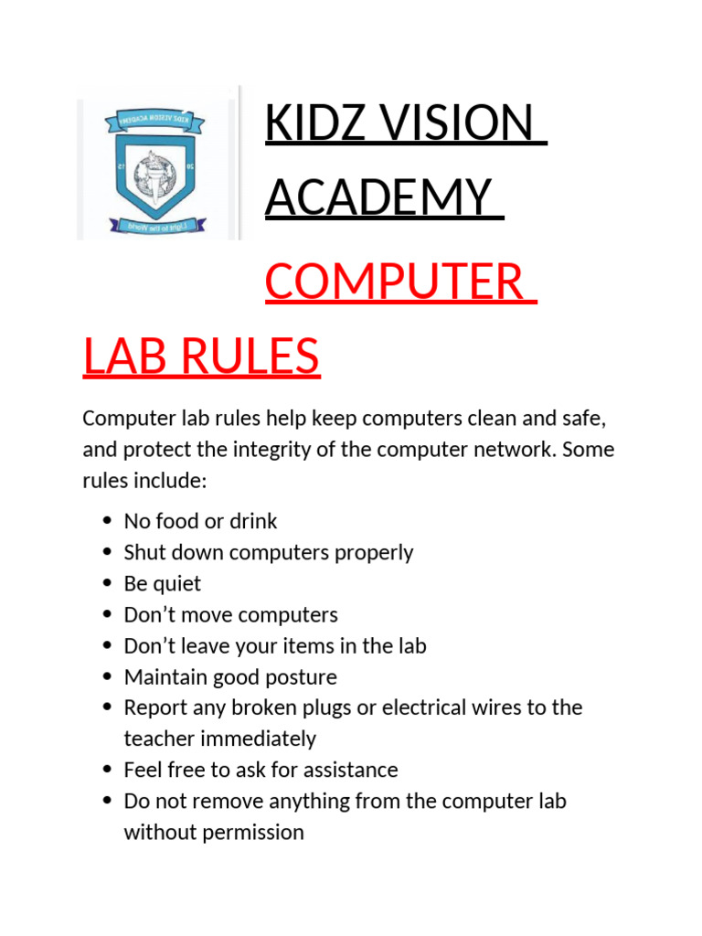 Lab Rules | PDF