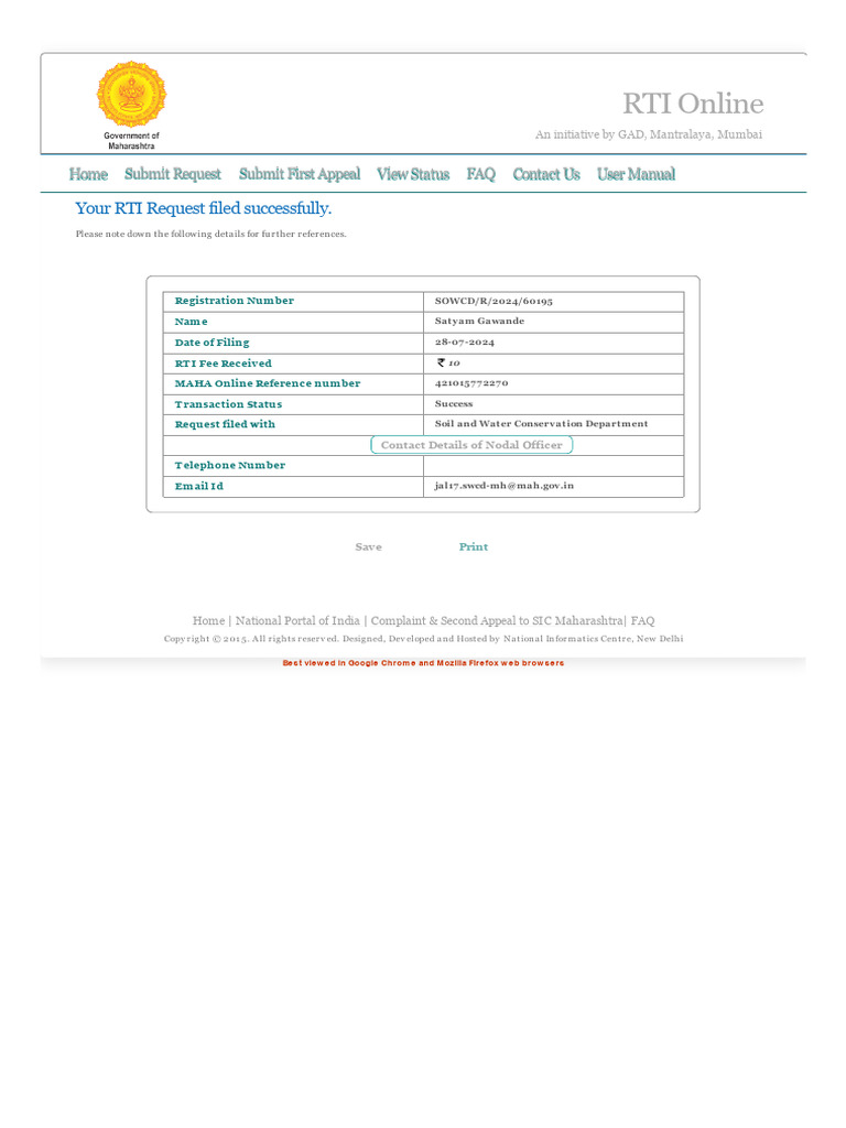 RTI Online __ Online RTI Information System | PDF