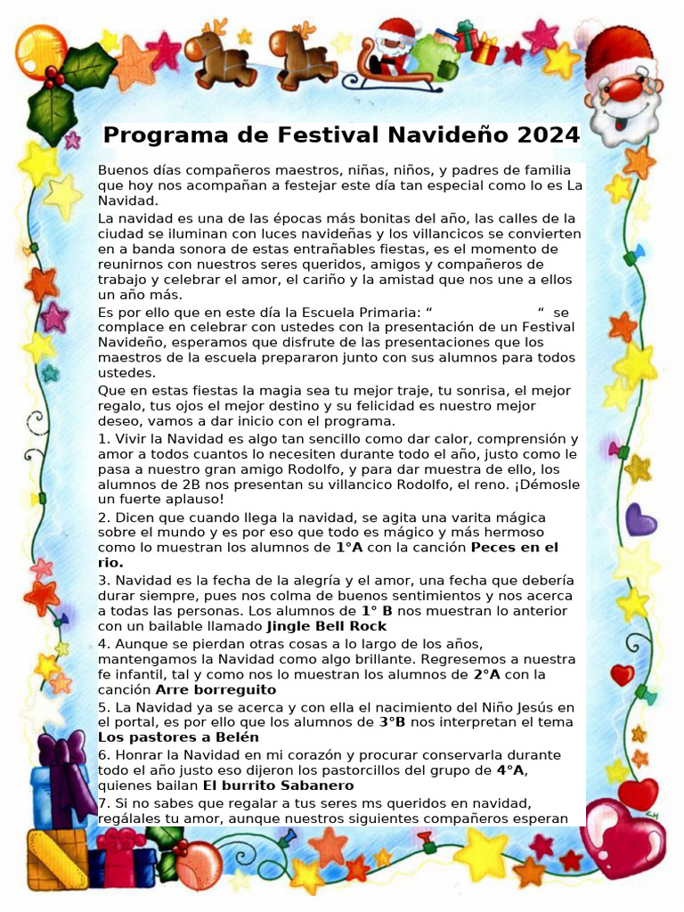 Programa Festival Navideño 2024 | PDF | Navidad | Villancicos