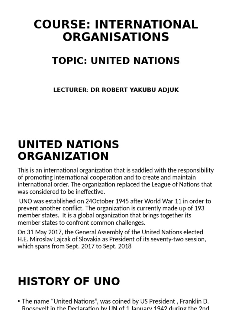 Overview of the United Nations Organization | PDF | United Nations ...