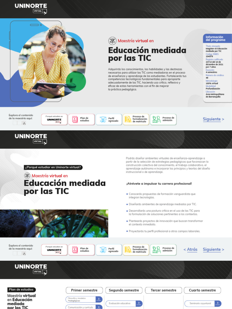 Maestría Virtual en Educación TIC | PDF | Plan de estudios | Aprendizaje