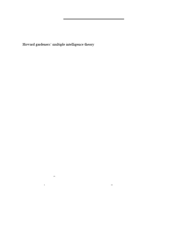 Multiple Intelligence Assessment Guide Pdf Neuroscience Methodology