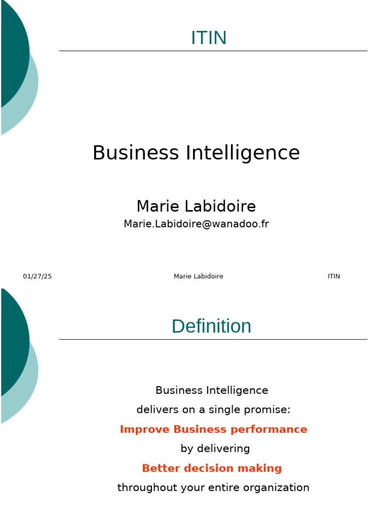 Business Intelligence Overview and Concepts | PDF | Data Warehouse ...