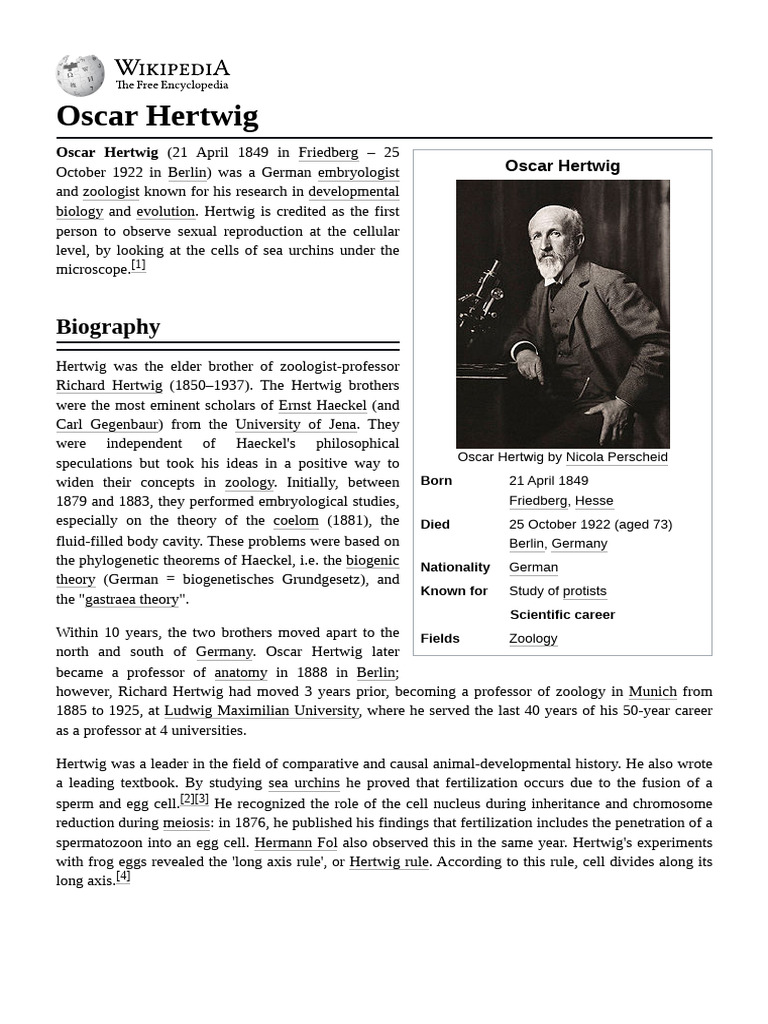 Oscar_Hertwig | PDF | Biology | Biological Processes