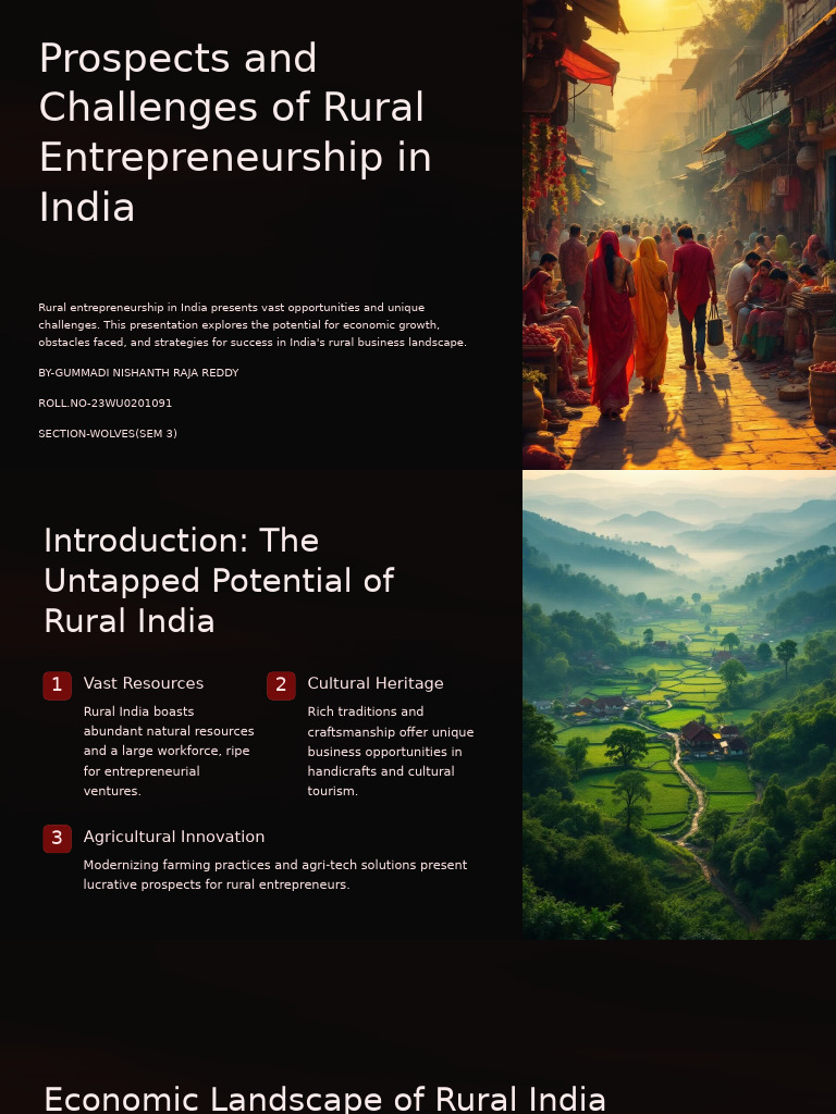 Prospects and Challenges of Rural Entrepreneurship in India | PDF ...