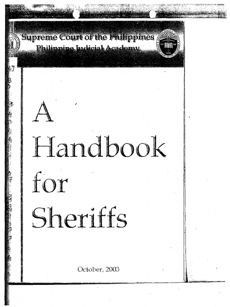 Handbook for Philippine Sheriffs | PDF | Service Of Process | Summons