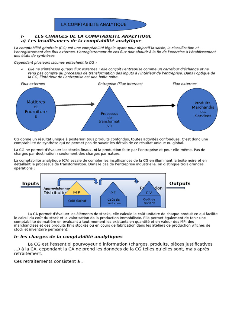 Charges en comptabilité analytique | PDF | Dépréciation | Inventaire