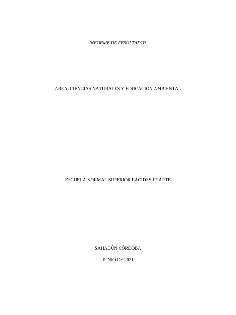 Resultados de Pruebas Saber 11 en Ciencias Naturales | PDF ...