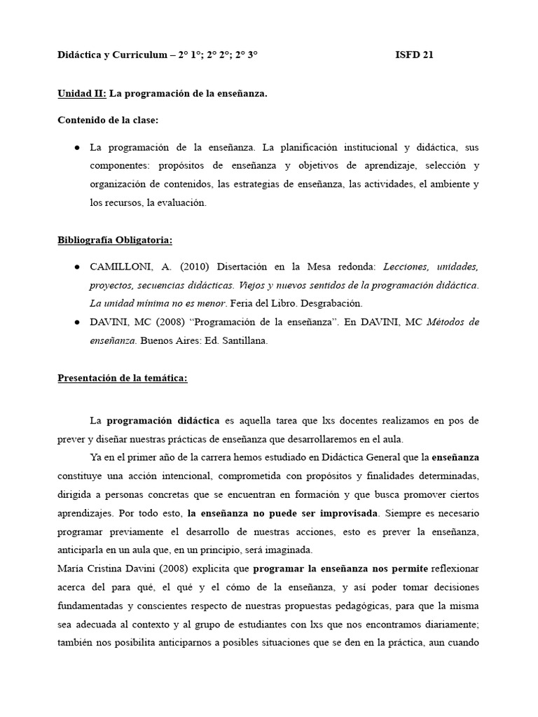 Programación Didáctica en la Enseñanza | PDF | Enseñando | Plan de estudios