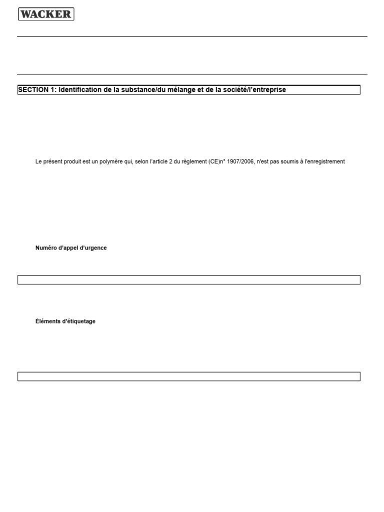 Fiche de Données de Sécurité WACKER AK 100 | PDF | Déchets | Substances ...