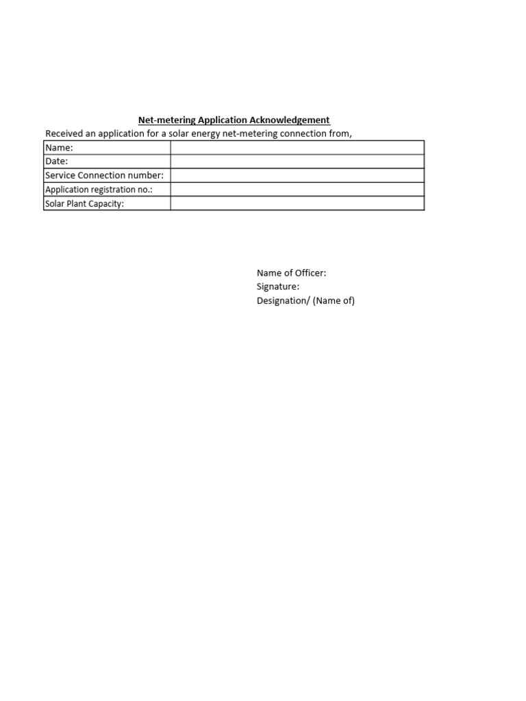 Solar Net-Metering Application Form | PDF