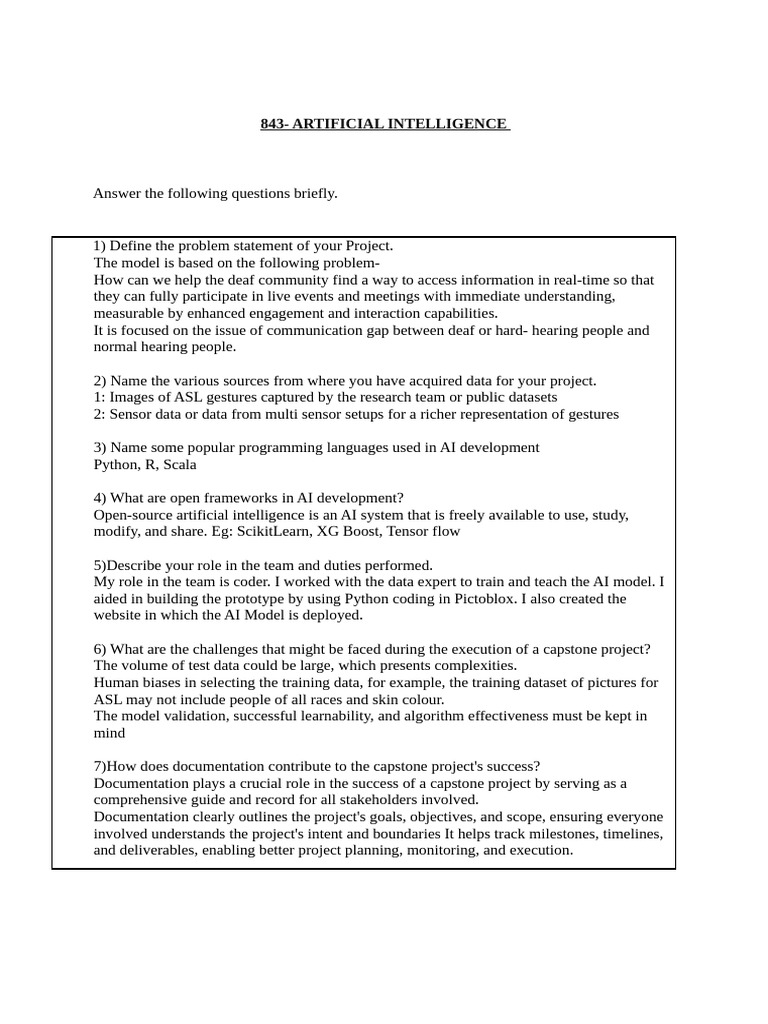 AI Solutions for Deaf Communication Access | PDF | Artificial ...