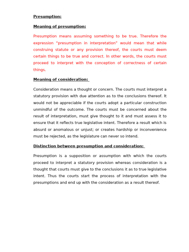 Understanding Presumption in Law | PDF | Jurisdiction | Assault