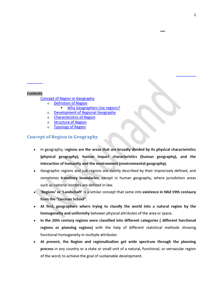 Understanding Regions in Geography | PDF | Geography | Space