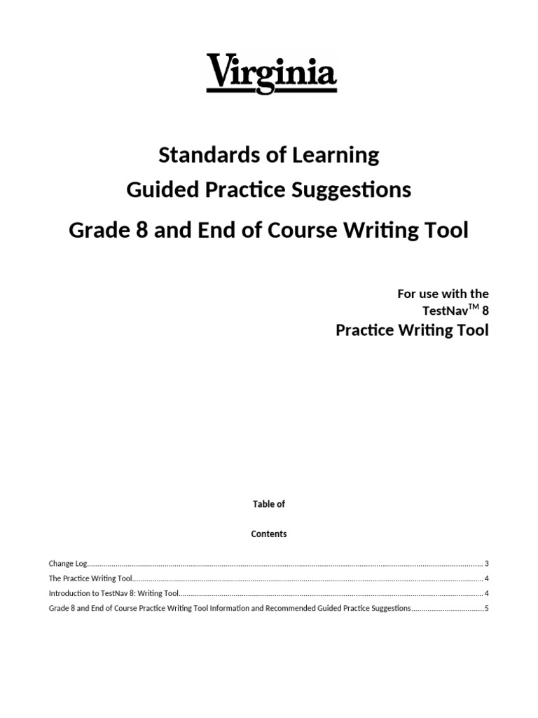 Grade 8 Writing Tool Practice Guide | PDF | Cursor (User Interface ...