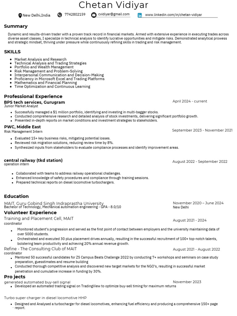 ATS resume | PDF | Risk Management | Risk