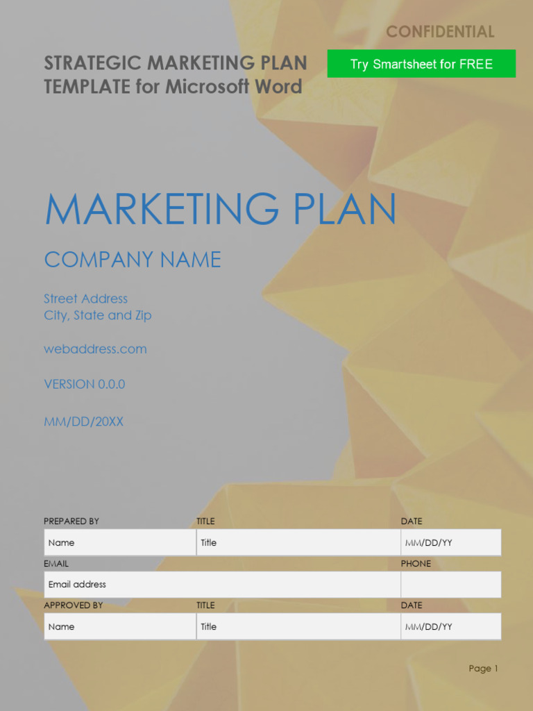 Strategic Marketing Plan Template | PDF | Marketing | Marketing Strategy