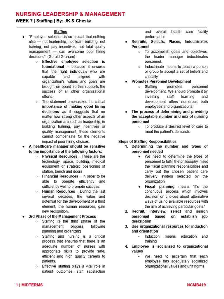 Completed Ncmb 419 Week 7 11 | PDF | Nursing | Health Care