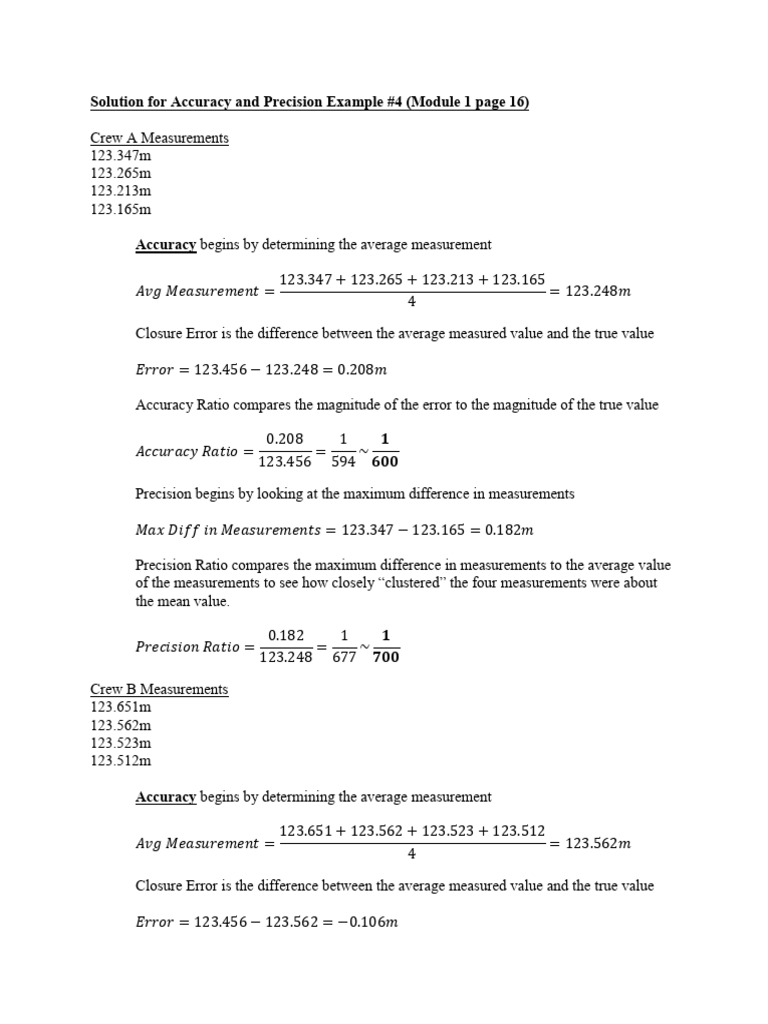 Accuracy+Precision+Module+1+Solutions | PDF | Accuracy And Precision ...