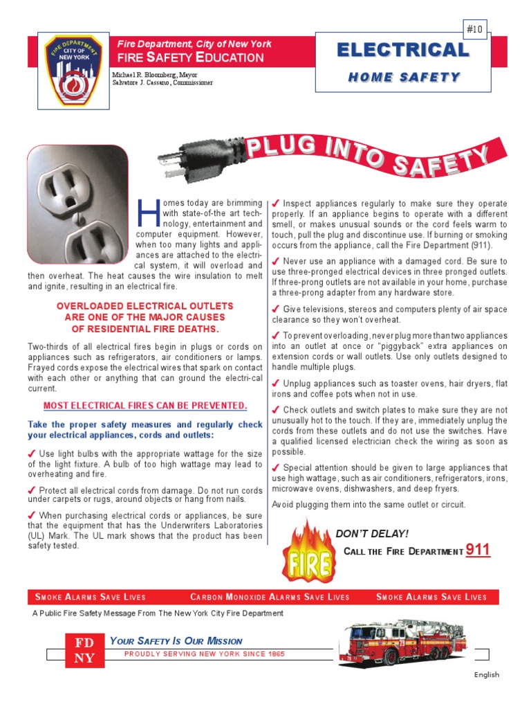 NYC Fire Safety: Electrical Safety Tips | PDF | Home Appliance | Ac ...