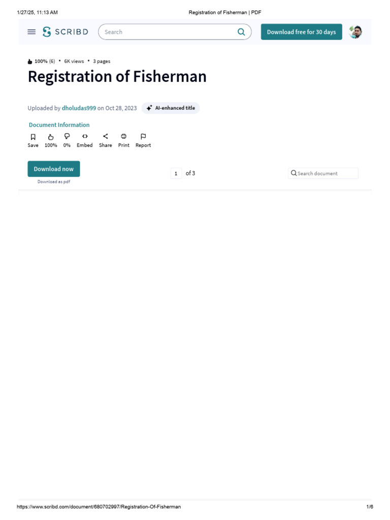Registration of Fisherman - PDF | PDF | Scribd | Websites