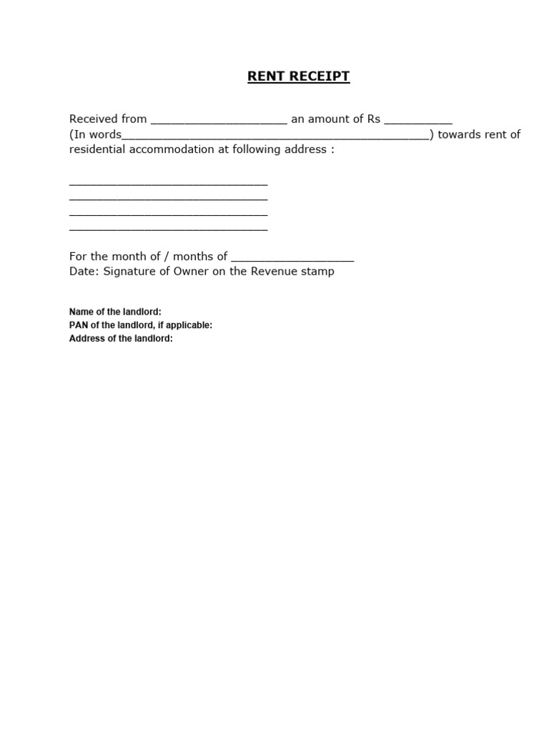 Rent Receipt | PDF | Landlord | Real Property Law