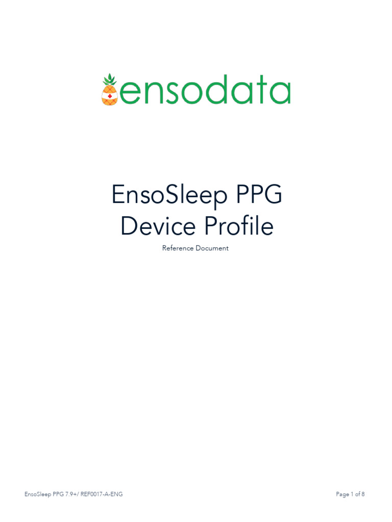 REF-0009A-ENG DeviceProfile EnsoPPG | PDF | Sleep | Medicine