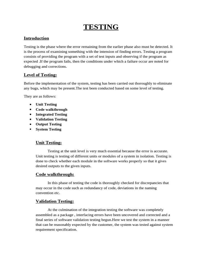 Unit Test Specification | PDF | Software Testing | Computing