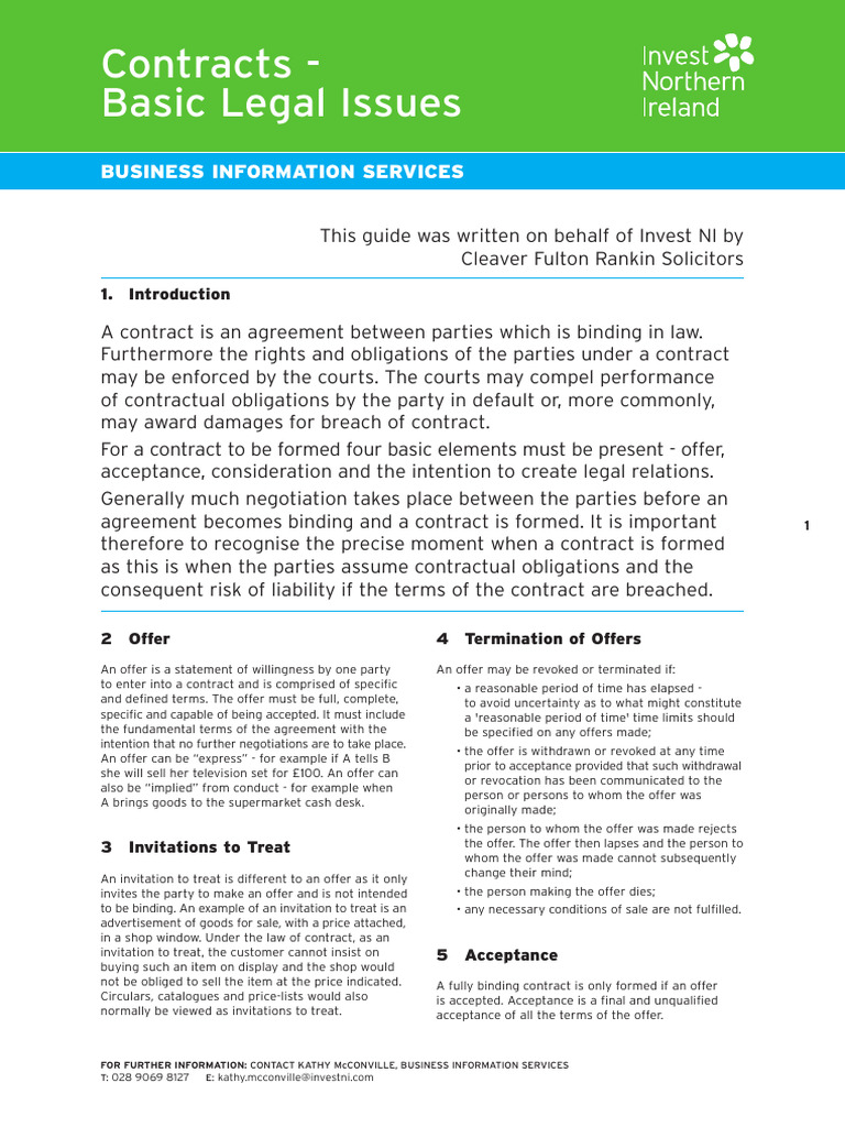 Understanding Basic Contract Law | PDF | Breach Of Contract | Offer And ...