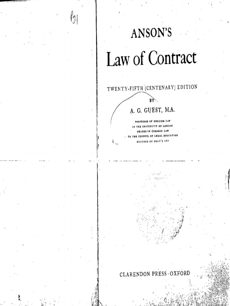 Anson S Law Of Contract 25th Ed Pdf