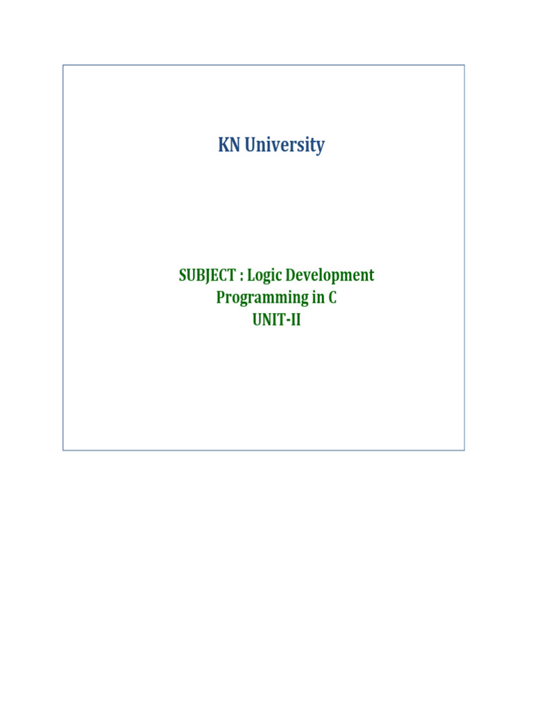 LDP UNIT 2 (BCA BSC) Sem 1 | PDF | Control Flow | Integer (Computer ...