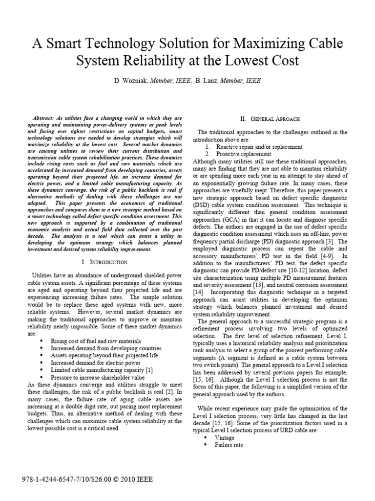 Maximizing Cable System Reliability Cost-Effectively | PDF ...