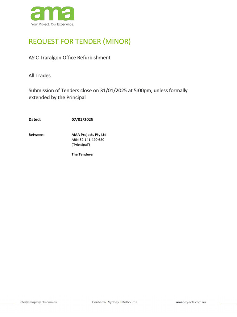 ASIC Traralgon Office Tender RFT 2025 | PDF | Conflict Of Interest | Risk