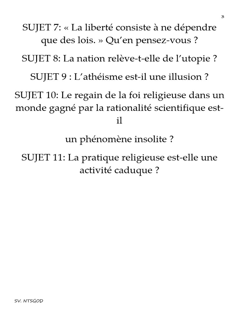 Réflexions sur la liberté et la foi | PDF