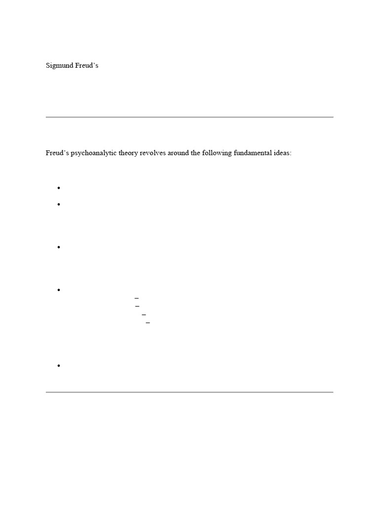 Sigmund Freud's Psychoanalytic Theory | PDF | Id | Sigmund Freud